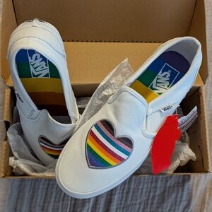 Vans Pride Glitter Heart Asher Slip On Sneakers